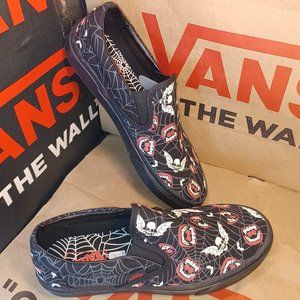 Vans Men's 4.5/Women's 6 Glow in the Dark Frights Black Bats Slip On VN000XG88